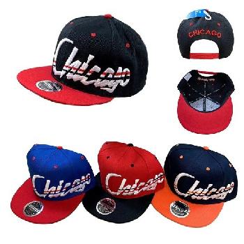 Snap Back Flat Bill Hat [Jagged Script CHICAGO]