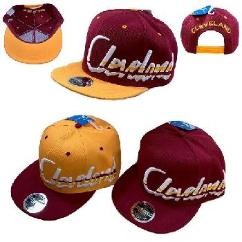 Snap Back Flat Bill Hat [Jagged Script CLEVELAND W/G]