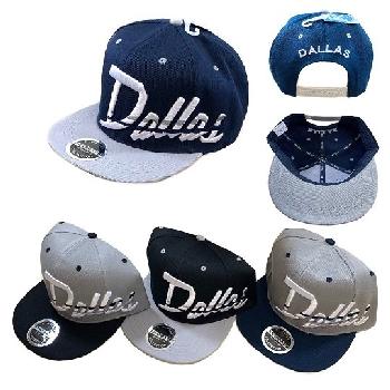 Snap Back Flat Bill Hat [Jagged Script DALLAS]