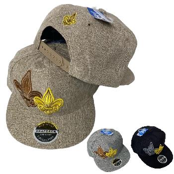 Snap Back Flat Bill Tweed Hat [Fleur de Lis]