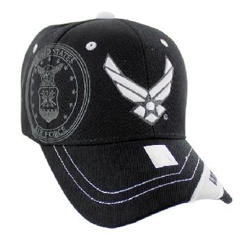 Licensed Black Air Force (Wing Logo) Hat [Shadow Seal]