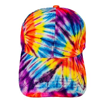 Multicolor Tie-Dye Baseball Cap [Light Rainbow Only]