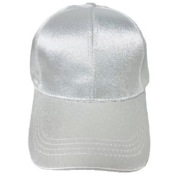 Silky Metallic Ladies Cap with Slide Buckle [White Only]
