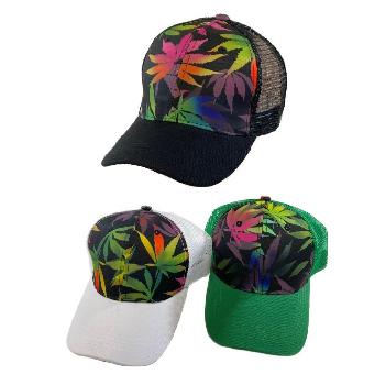Summer Mesh Ball Cap/Colorful Marijuana