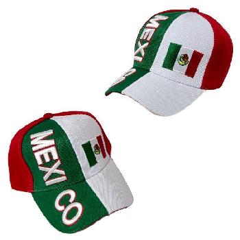 Tricolor World Flag of Mexico Baseball Hat