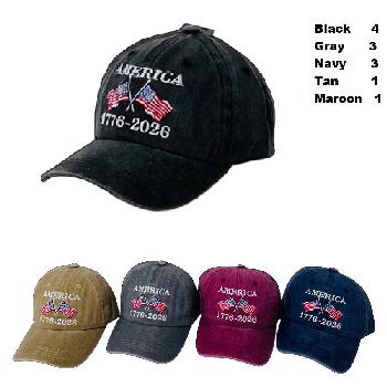 Vintage Washed AMERICA Hat 1776-2026