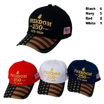 FREEDOM 250 [1776-2026] Hat with Screenprint Bill