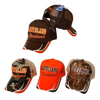 CLEVELAND B/O Summer Mesh Hat [Block/Script Lettering] Embroidered Bill