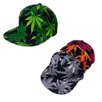 Snap Back Flat Bill Hat [Silky Psychedelic Marijuana]