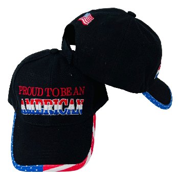 PROUD TO BE AN AMERICAN Hat [Black Only]