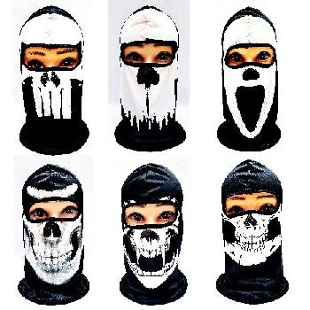 Ninja Face Mask [Black & White Skulls]