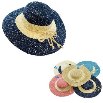 Ladies Large-Brim Fashion Hat [Two-Tone with Sequins]