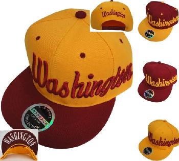 Snap Back Flat Bill Hat [Washington] Script