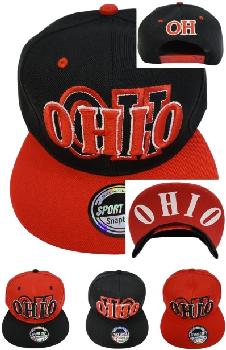 Snap-Back Flat Bill Hat [OHIO/"OH"] Screen Print UnderBill