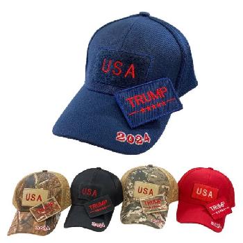 Trump 2024 Hat with Detachable Patch USA Soft Mesh Back