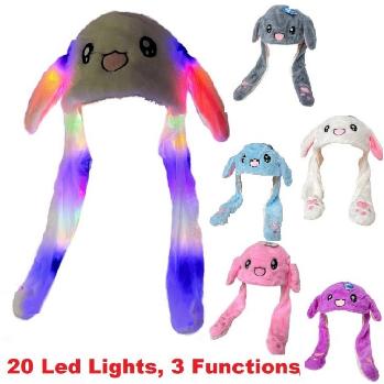 Plush Hat with Flapping Ears & 20 LED Lights [Bunny]
