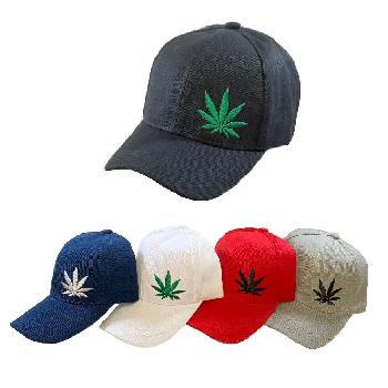 Marijuana Ball Cap [Embroidered Leaf in Corner]