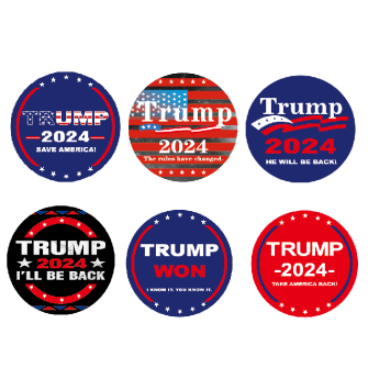 4" Round Trump 2024 Bumper Stickers