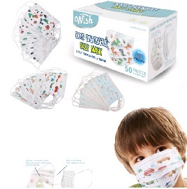 Three Layer Child's Printed Disposable Face Mask 50ct [Boy]