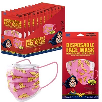Three Layer Child's Disposable Face Mask 10pk [WONDER WOMAN]