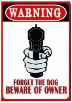 16"x12" Metal Sign- Warning: Forget the Dog, Beware of Owner