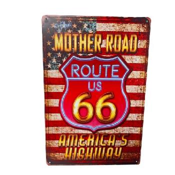 11.75"x8" Metal Sign- Mother Road/Route 66/America's Highway