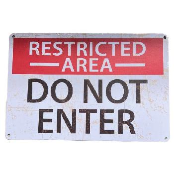 11.75"x8" Metal Sign- Restricted Area-Do Not Enter