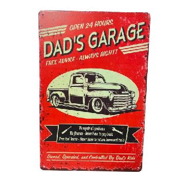 11.75"x8" Metal Sign- Dad's Garage