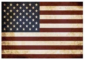 16"x12" Metal Sign- Antique American Flag