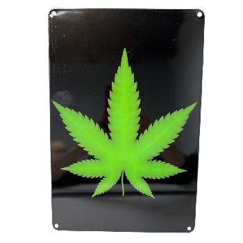 11.75"x8" Metal Sign- Pot Leaf