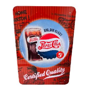 11.75"x8" Metal Sign- Licensed Pepsi [Certified Quality]
