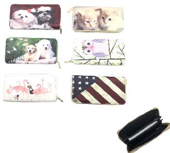 7.5"x4" Zippered Wallet [Assorted Prints]