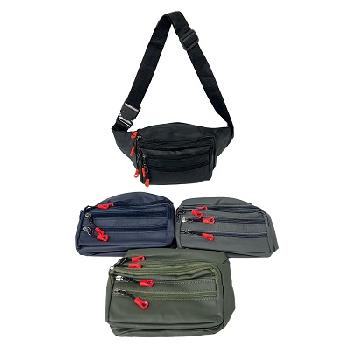 Waist Pack [Solid Color] Red Zipper Tabs