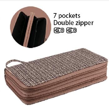 Ladies Dual Zipper Wallet with Wrist Strap
