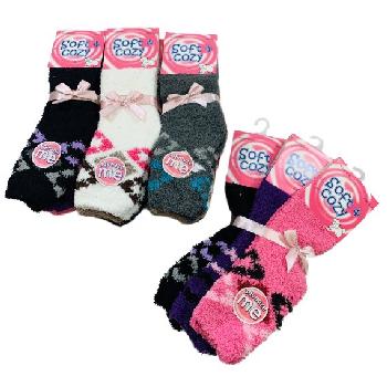 Soft & Cozy Fuzzy Socks [Top Diamond Pattern]