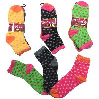 3pr Ladies/Teen Quarter Socks 9-11 [Polka Dots]