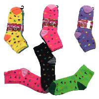 3pr Ladies/Teen Quarter Socks 9-11 [Confetti]