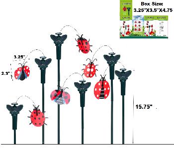 Solar Yard Stake [Fluttering Lady Bug]