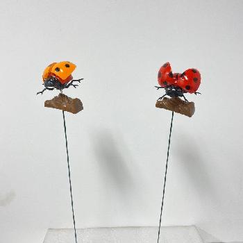 Yard Stake [Ladybug with Springing Wings and Feet]
