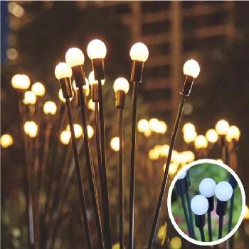 1pc 8-Head Solar Garden Stake with LED Lights [Round]