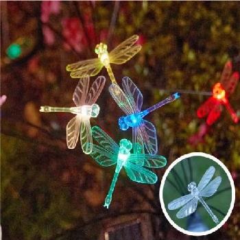 1pc 8-Head Solar Garden Stake with LED Lights [Dragonfly]