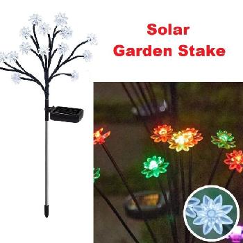 1pc 8-Head Solar Garden Stake with LED Lights [Sunflower]