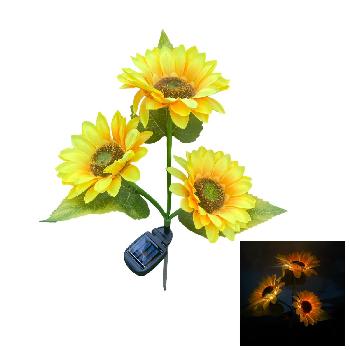 Light-Up Solar Garden Stake [3 Sunflowers] - <span style="color:red">VIDEO AVAILABLE</span>