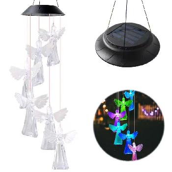 Solar Color-Changing Wind Chimes [Angels]
