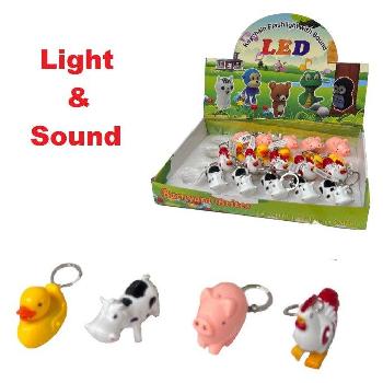 2" Light Up Key Chain with Sound Effects [Farm Animals]