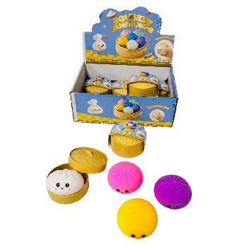 Dumpling Squishy Bun with Seamer Toy (Smiling Faces] *CALL* - Call us be on waiting list to notify when they have arrived
