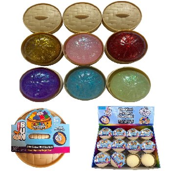 Dumpling Squishy Bun with Steamer Toy [Glitter]