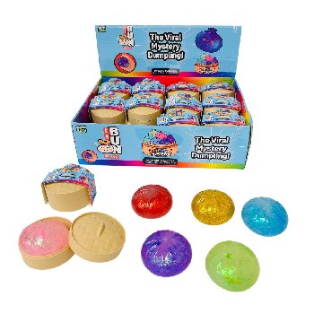 Dumpling Squishy Bun with Steamer Toy [Glitter]