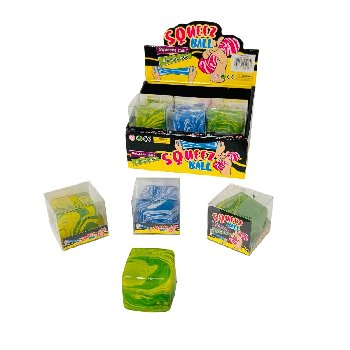 2" Cube Squeeze Gel Toy [Marbled]
