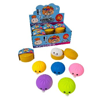 Dumpling Bubble-Blowing Squishy Bun with Steamer Toy